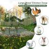 Large Metal Chicken Coop, Walk-in Chicken Run,Galvanized Wire Poultry Chicken Hen Pen Cage